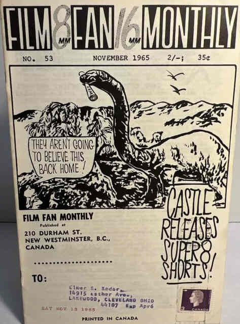 FILM FAN MONTHLY magazine side cover Issue 53 November 1965