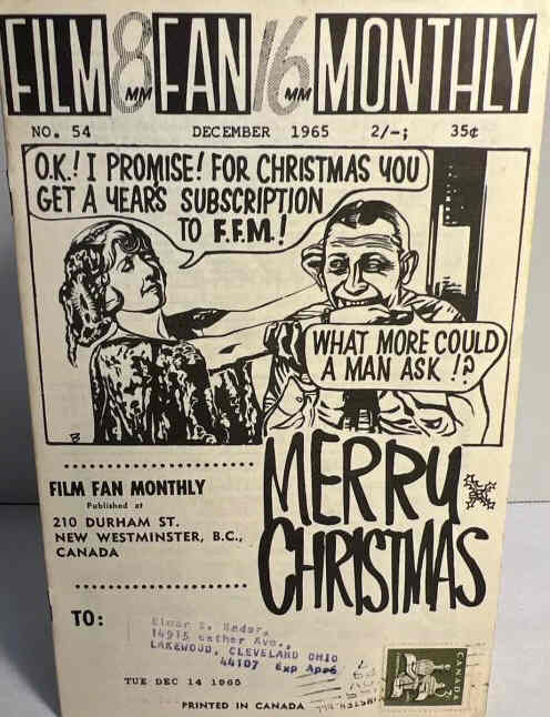 FILM FAN MONTHLY magazine side cover Issue 54 December 1965