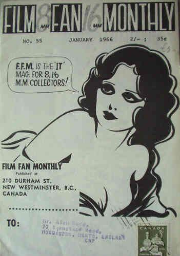 FILM FAN MONTHLY magazine side cover Issue 55 January 1966