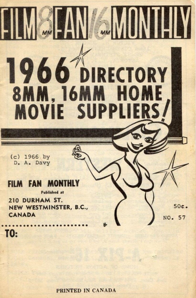 FILM FAN MONTHLY magazine side cover Issue 57  1966