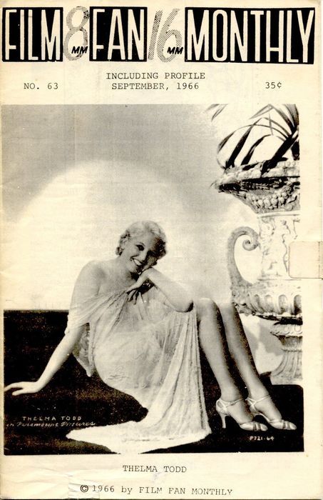 FILM FAN MONTHLY magazine side cover Issue 63 September 1966