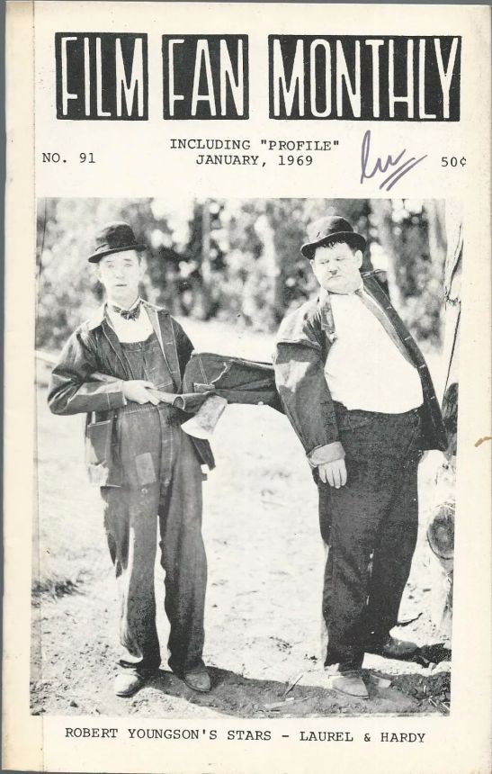 FILM FAN MONTHLY magazine side cover Issue 91 January 1969