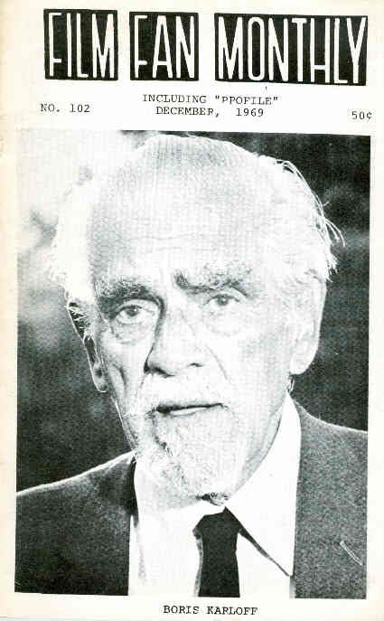 FILM FAN MONTHLY magazine side cover Issue 102 December 1969