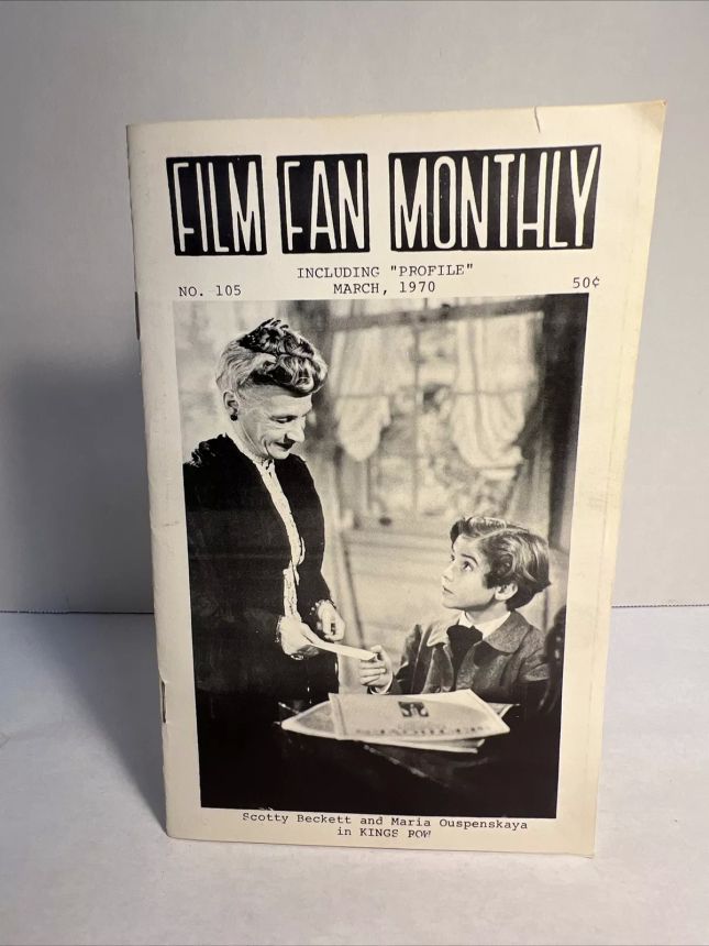 FILM FAN MONTHLY magazine side cover Issue 105 March 1970