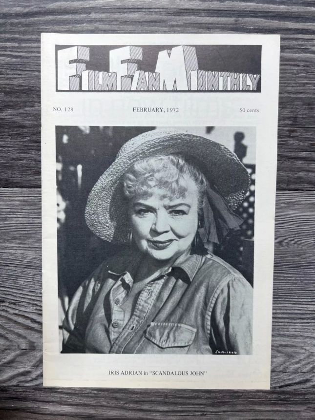 FILM FAN MONTHLY magazine side cover Issue 128 February 1972