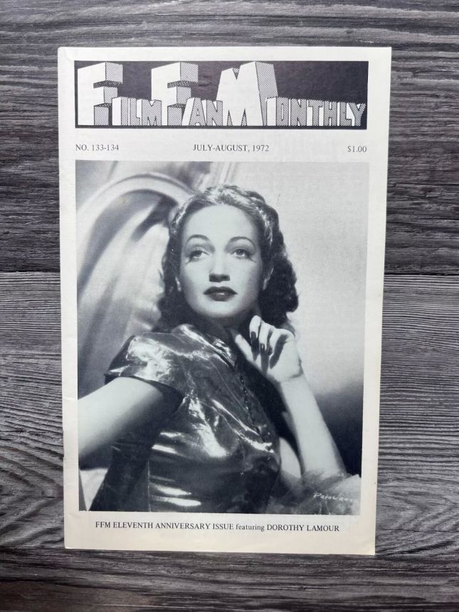 FILM FAN MONTHLY magazine side cover Issue 133/134 July/August 1972