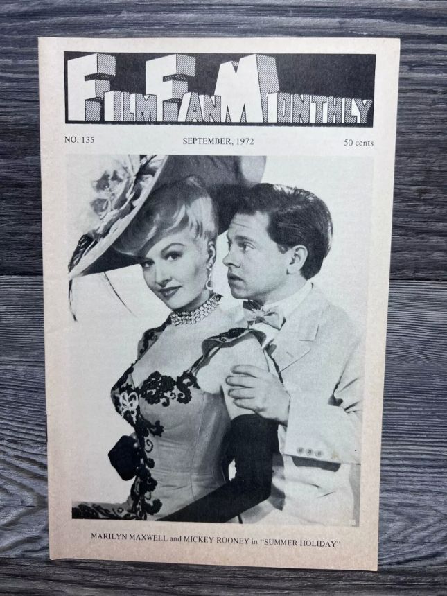 FILM FAN MONTHLY magazine side cover Issue 135 September 1972