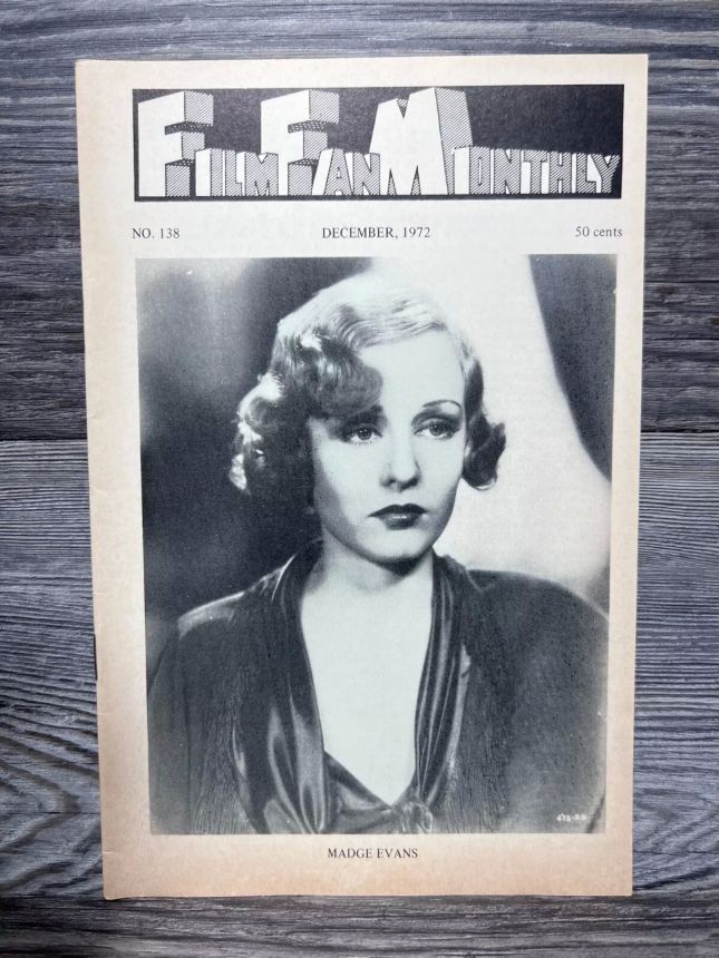 FILM FAN MONTHLY magazine side cover Issue 138 December 1972