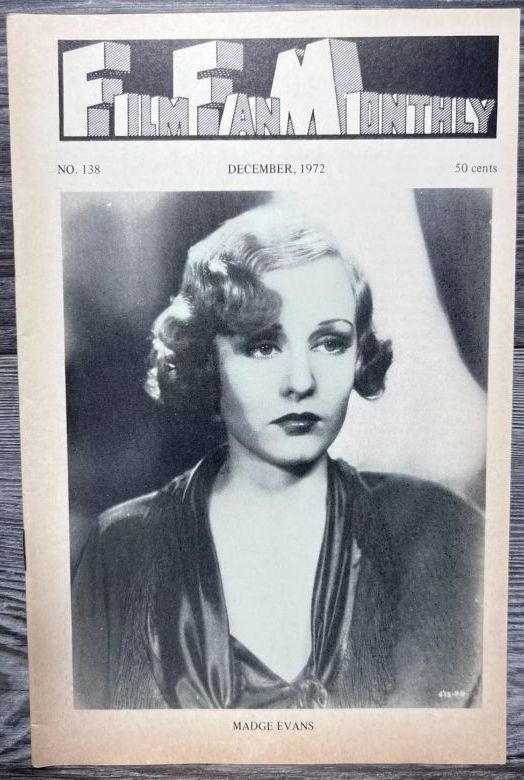 FILM FAN MONTHLY magazine cover Issue 138 December 1972
