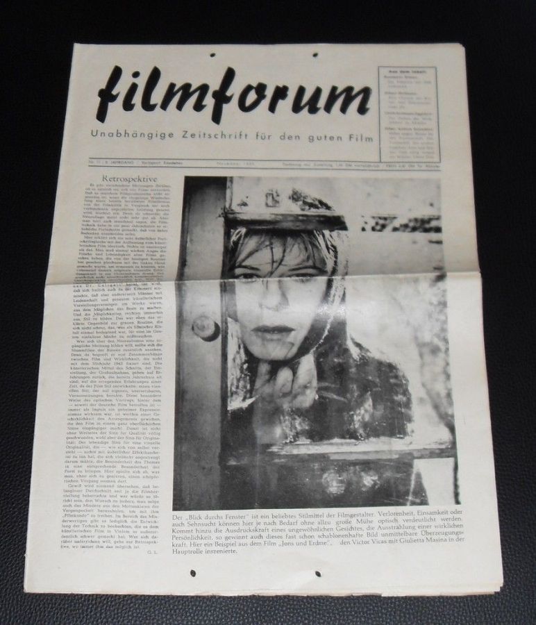 FILMFORUM (1951) magazine cover  November 1959
