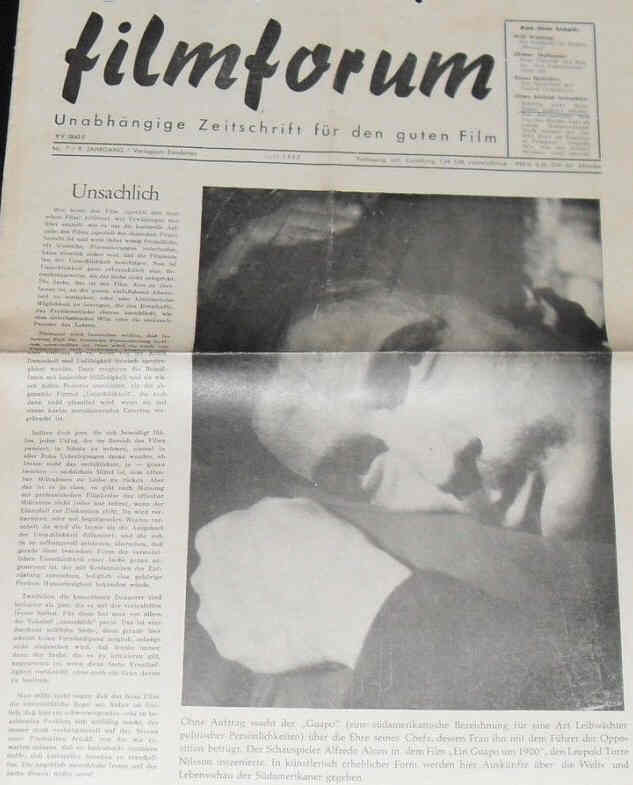 FILMFORUM (1951) magazine side cover  July 1960