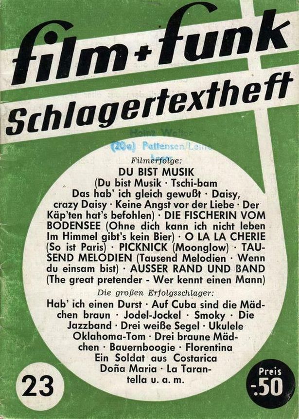 FILM PLUS FUNK SCHLAGERTEXTHEFT magazine side cover Issue 23   