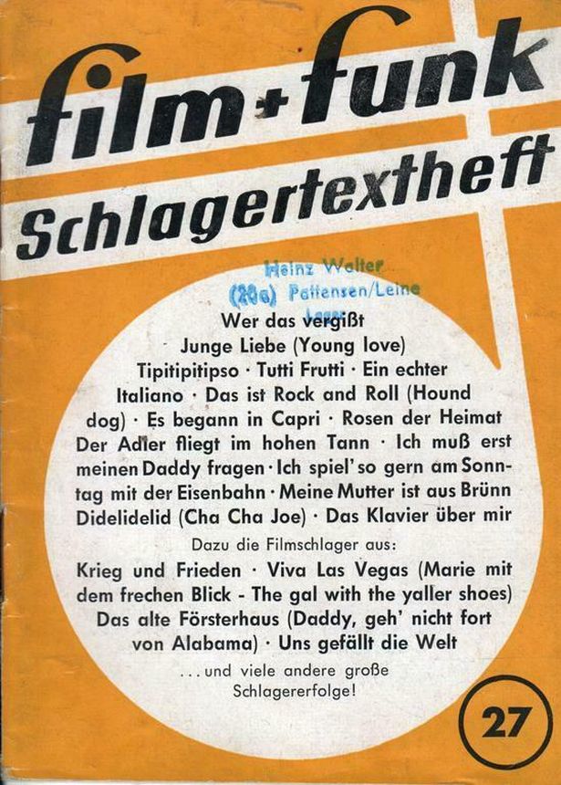 FILM PLUS FUNK SCHLAGERTEXTHEFT magazine side cover Issue 27   