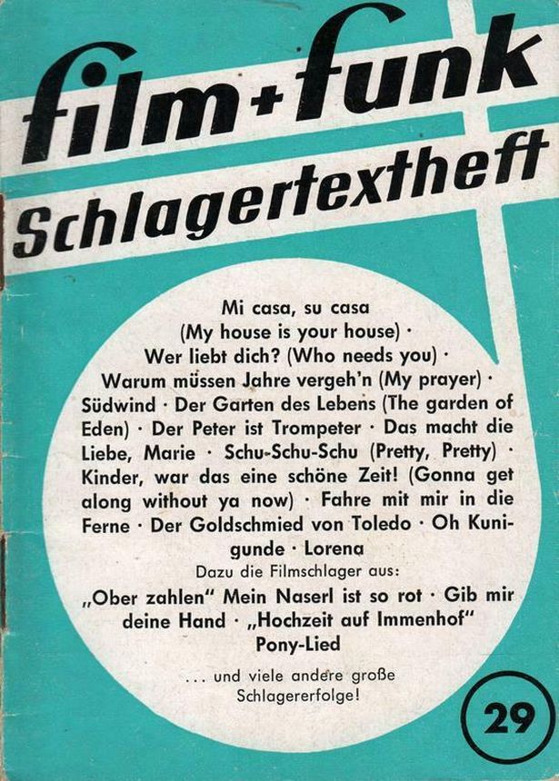 FILM PLUS FUNK SCHLAGERTEXTHEFT magazine side cover Issue 29   