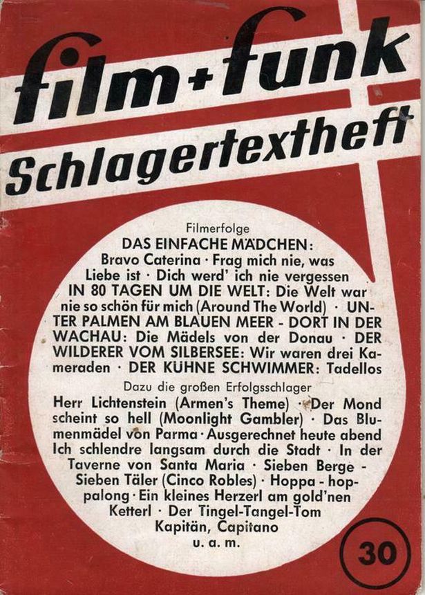 FILM PLUS FUNK SCHLAGERTEXTHEFT magazine side cover Issue 30   