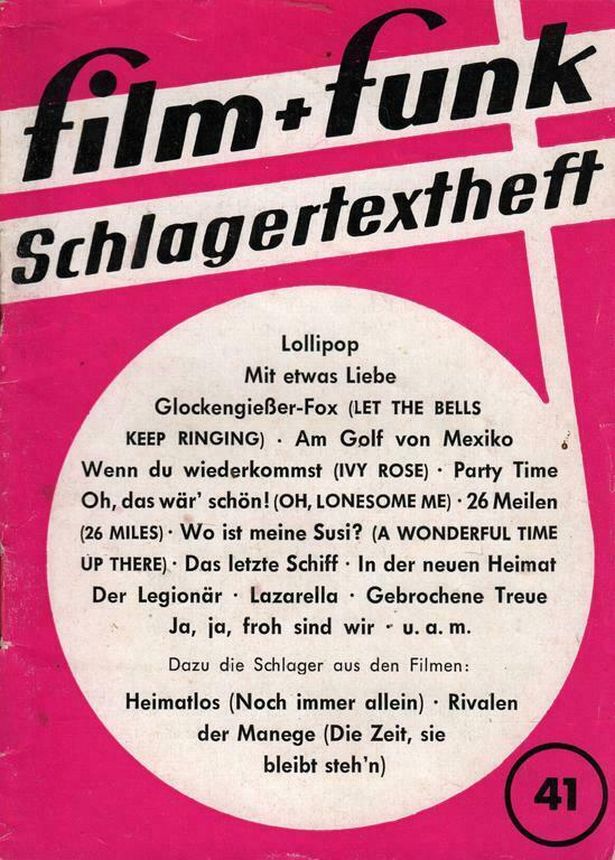 FILM PLUS FUNK SCHLAGERTEXTHEFT magazine side cover Issue 41   