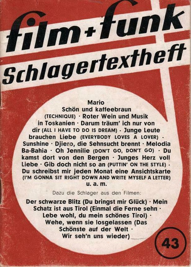 FILM PLUS FUNK SCHLAGERTEXTHEFT magazine side cover Issue 43   