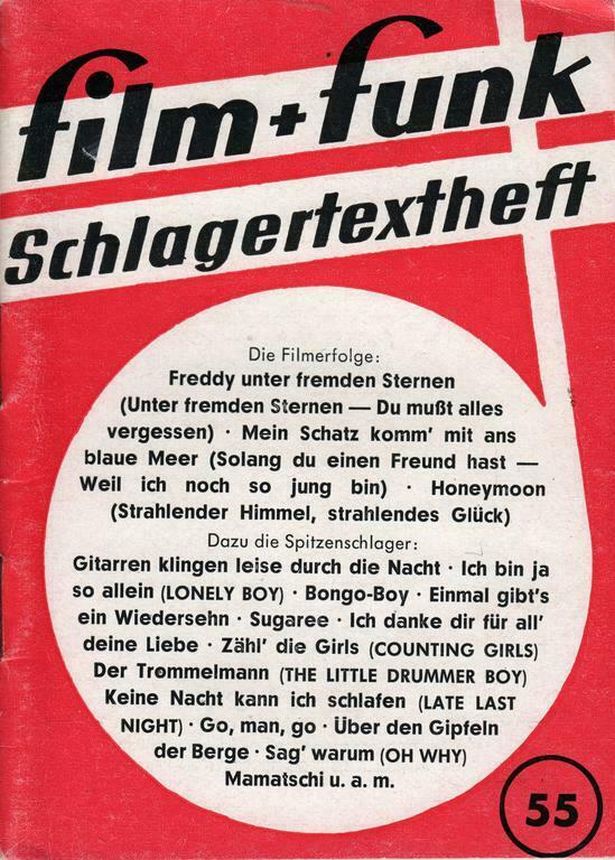 FILM PLUS FUNK SCHLAGERTEXTHEFT magazine side cover Issue 55   