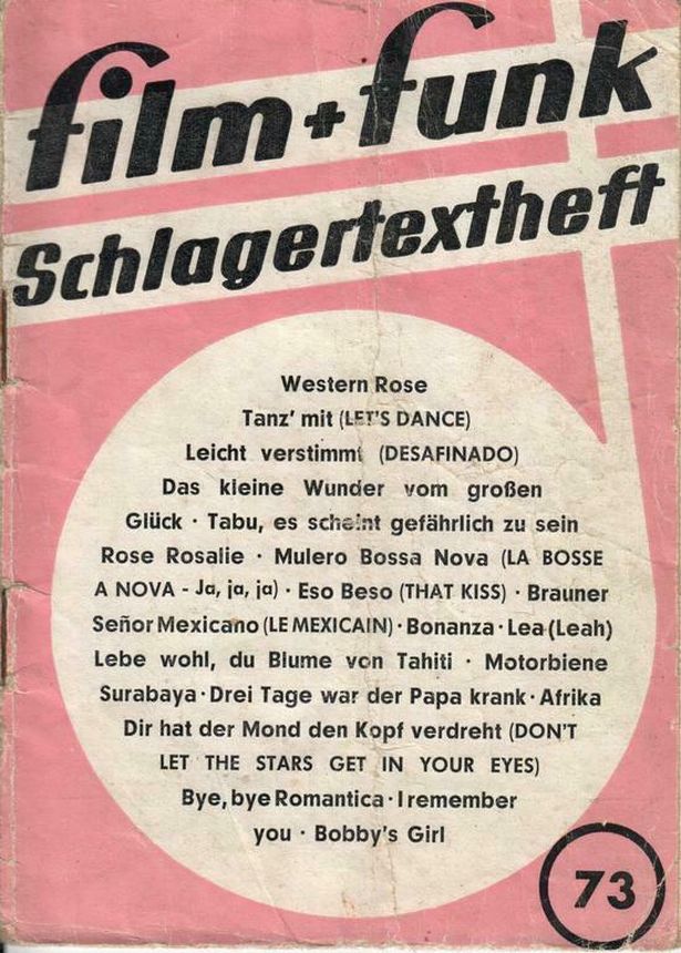 FILM PLUS FUNK SCHLAGERTEXTHEFT magazine side cover Issue 73   
