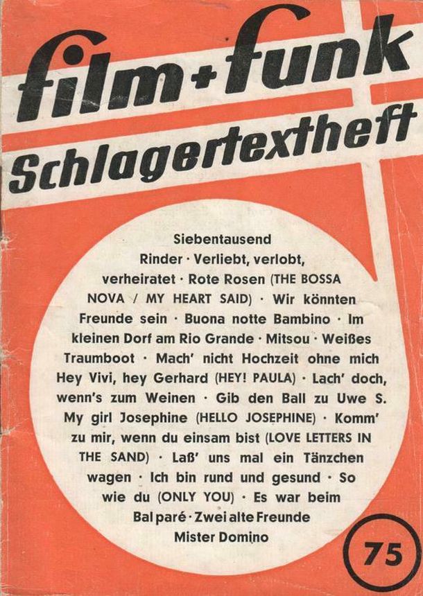FILM PLUS FUNK SCHLAGERTEXTHEFT magazine side cover Issue 75   