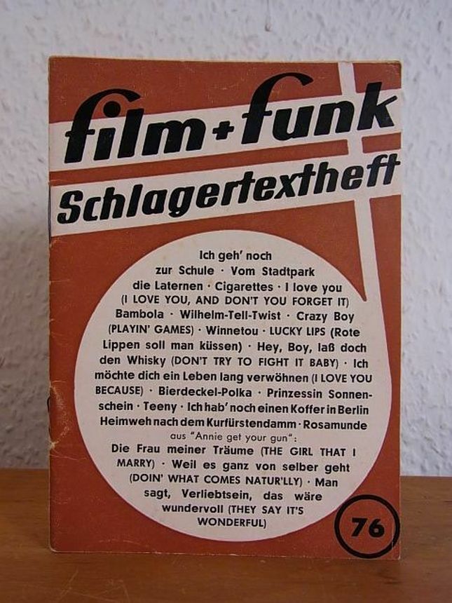 FILM PLUS FUNK SCHLAGERTEXTHEFT magazine side cover Issue 76   