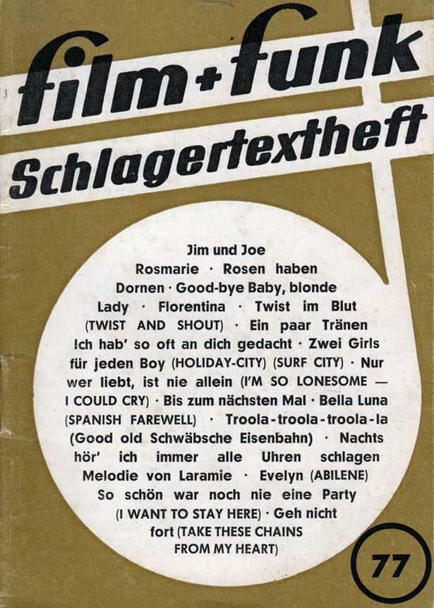 FILM PLUS FUNK SCHLAGERTEXTHEFT magazine side cover Issue 77   