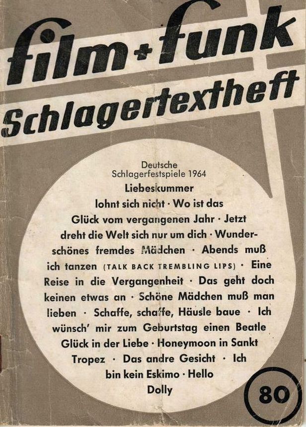 FILM PLUS FUNK SCHLAGERTEXTHEFT magazine side cover Issue 80   