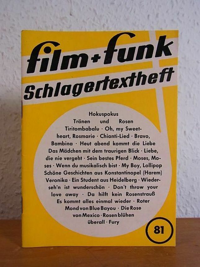 FILM PLUS FUNK SCHLAGERTEXTHEFT magazine side cover Issue 81   