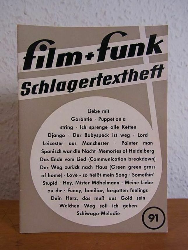 FILM PLUS FUNK SCHLAGERTEXTHEFT magazine side cover Issue 91   