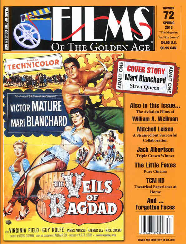 FILMS OF THE GOLDEN AGE magazine side cover Issue 72 Spring 2013