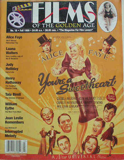 FILMS OF THE GOLDEN AGE magazine side cover Issue 18 Fall - September/October/November 1999