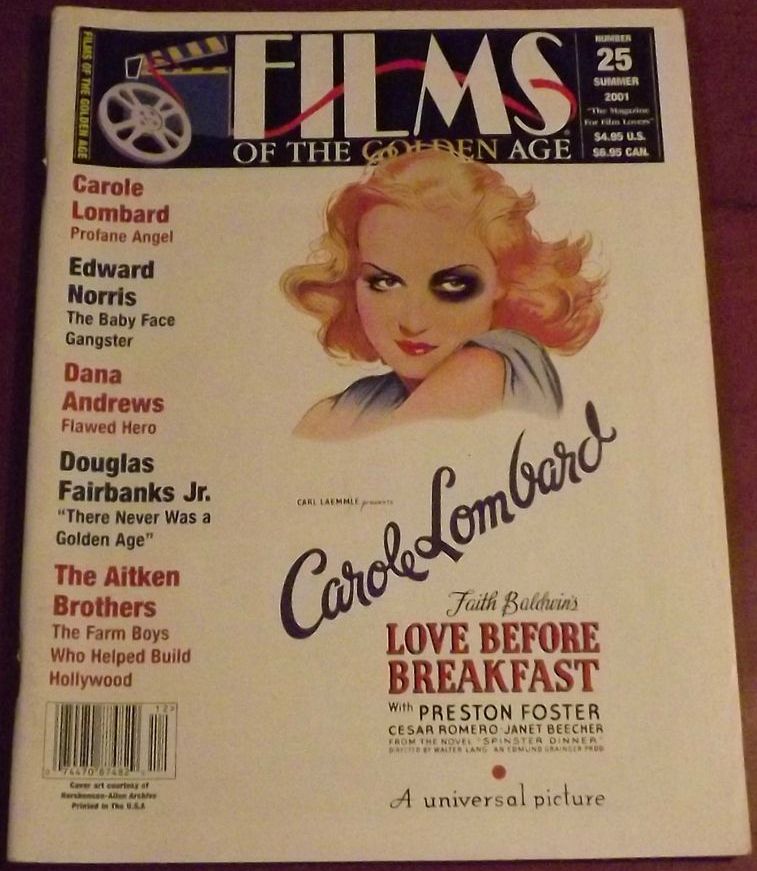 FILMS OF THE GOLDEN AGE magazine side cover Issue 25 Summer - June/July/August 2001