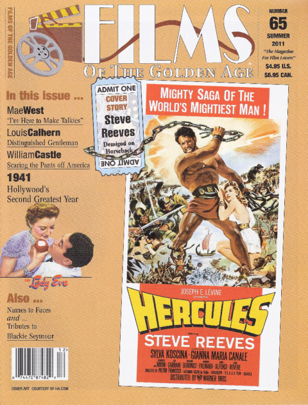 FILMS OF THE GOLDEN AGE magazine side cover Issue 65 Summer/June/July/August 2011