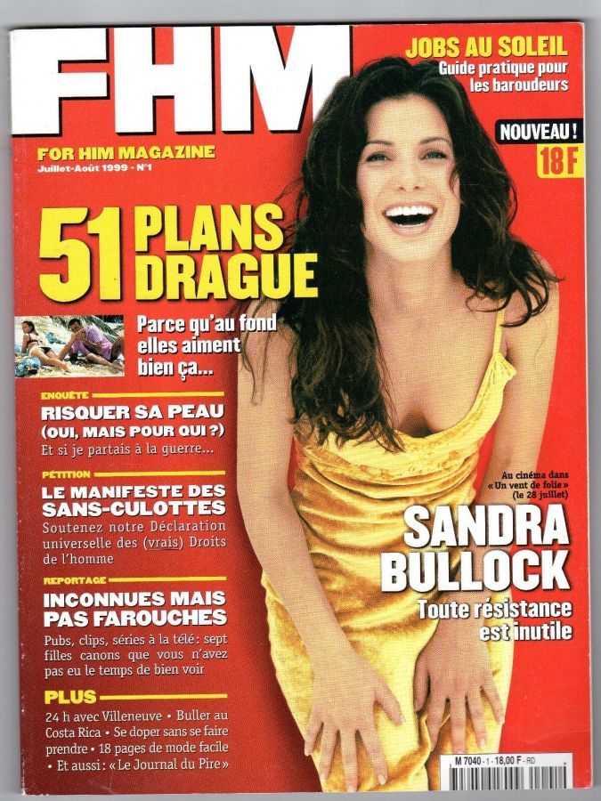 FHM FRANCE magazine side cover Issue 1  July/August 1999