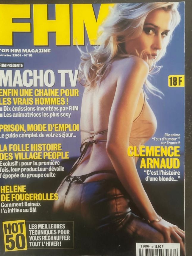 FHM FRANCE magazine side cover  January 2001