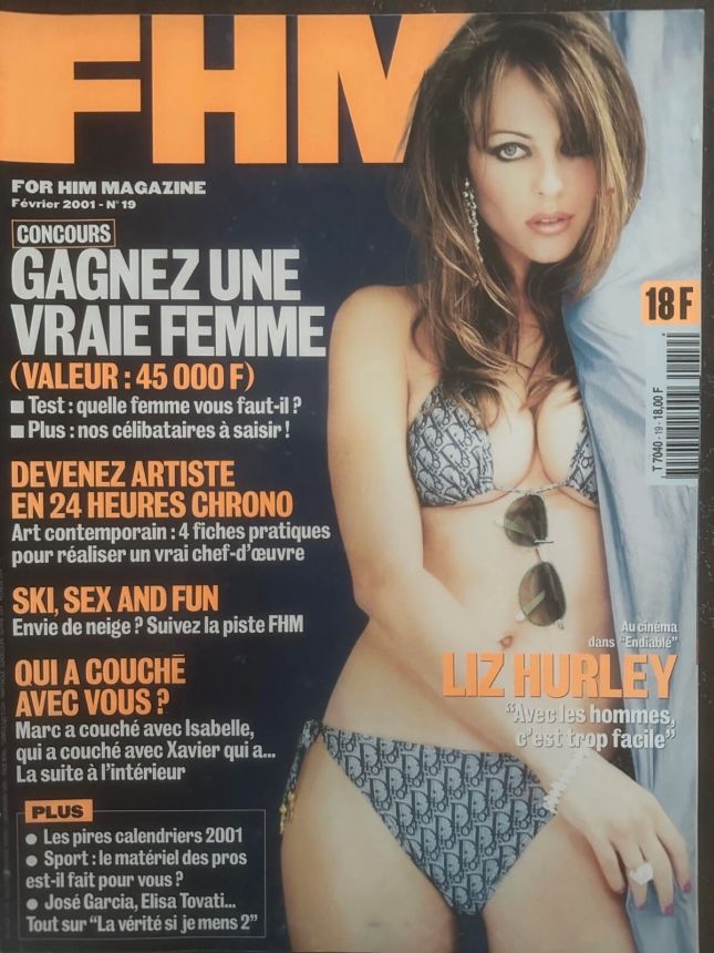 FHM FRANCE magazine side cover  February 2001