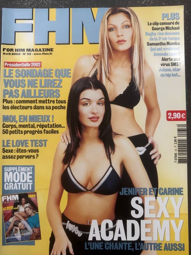 FHM FRANCE magazine side cover  April 2002