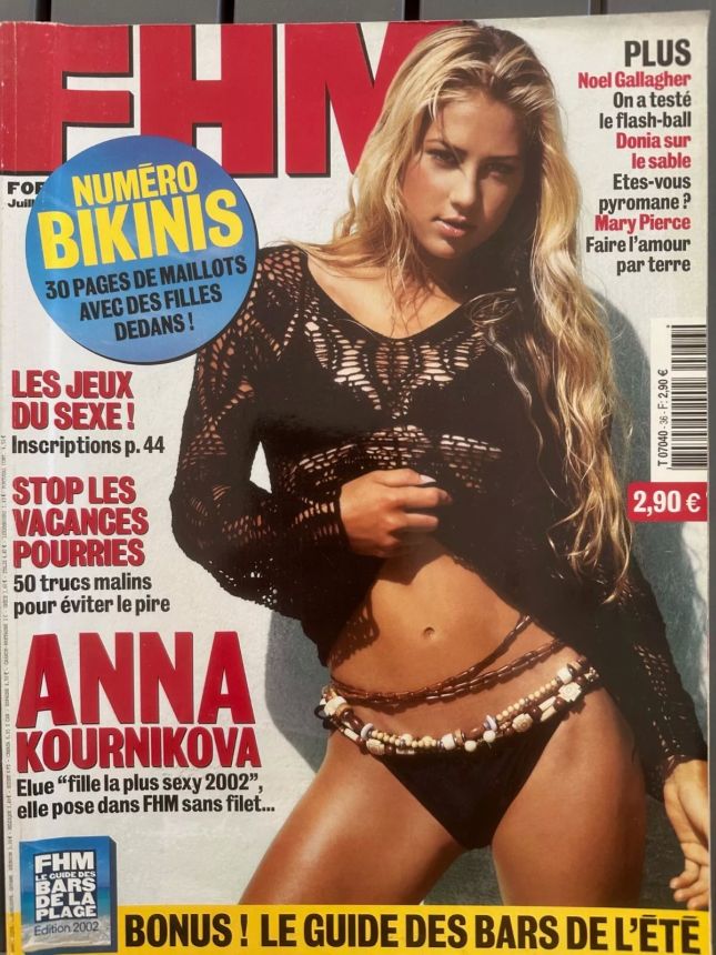 FHM FRANCE magazine side cover  July 2002