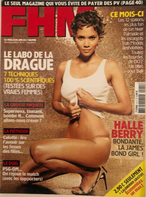 FHM FRANCE magazine side cover  December 2002