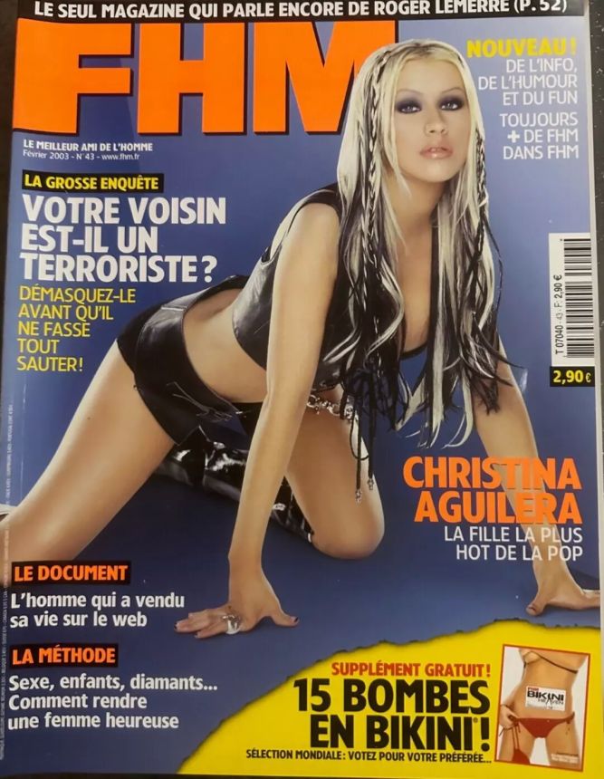 FHM FRANCE magazine side cover  February 2003