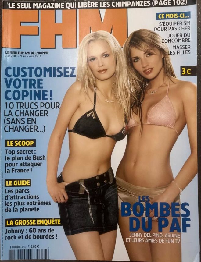 FHM FRANCE magazine side cover  June 2003