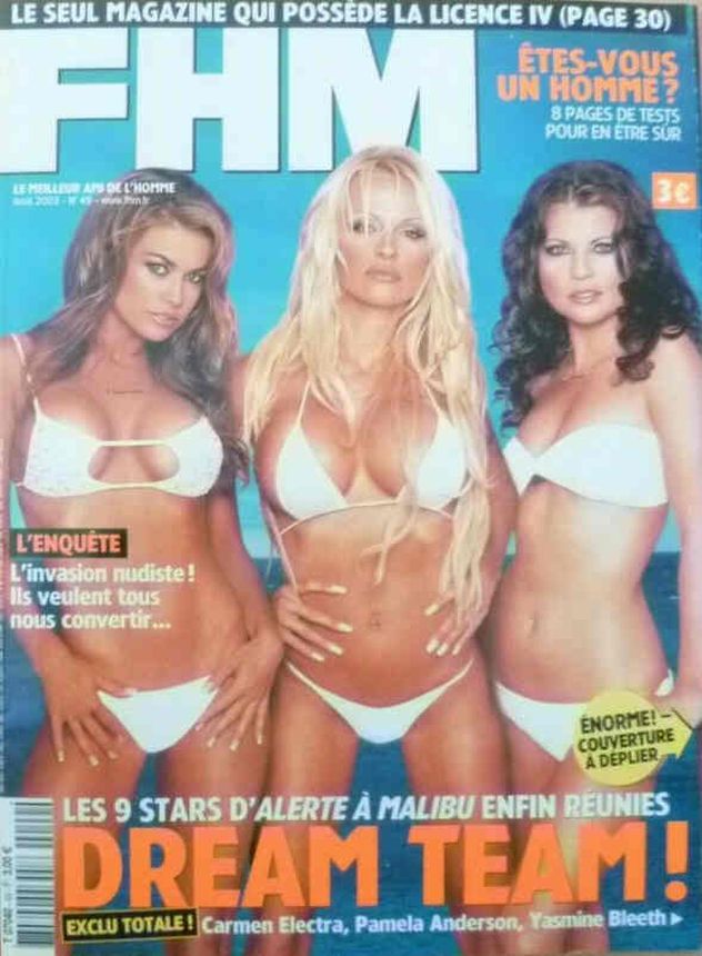 FHM FRANCE magazine side cover Issue 49  August 2003