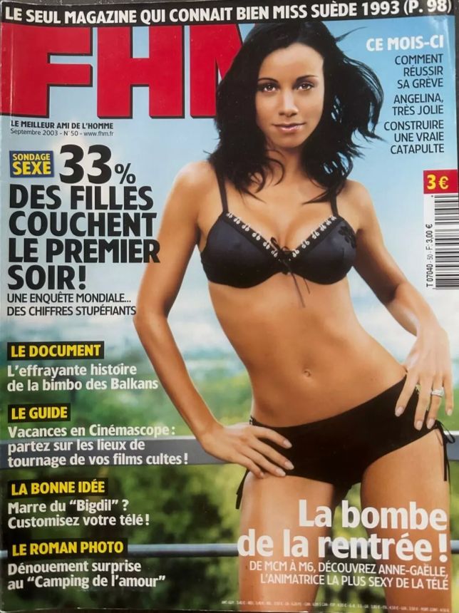 FHM FRANCE magazine side cover  September 2003