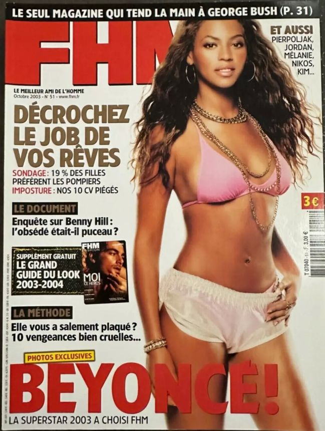 FHM FRANCE magazine side cover  October 2003