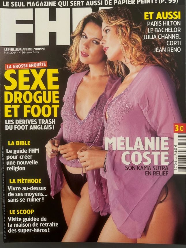 FHM FRANCE magazine side cover  March 2004