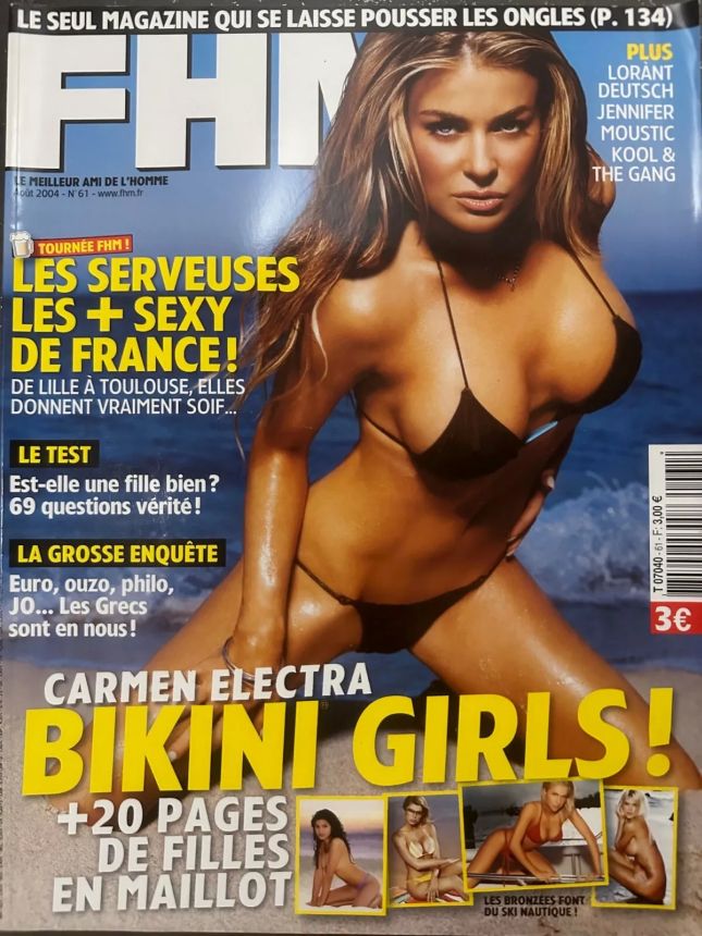 FHM FRANCE magazine side cover  August 2004