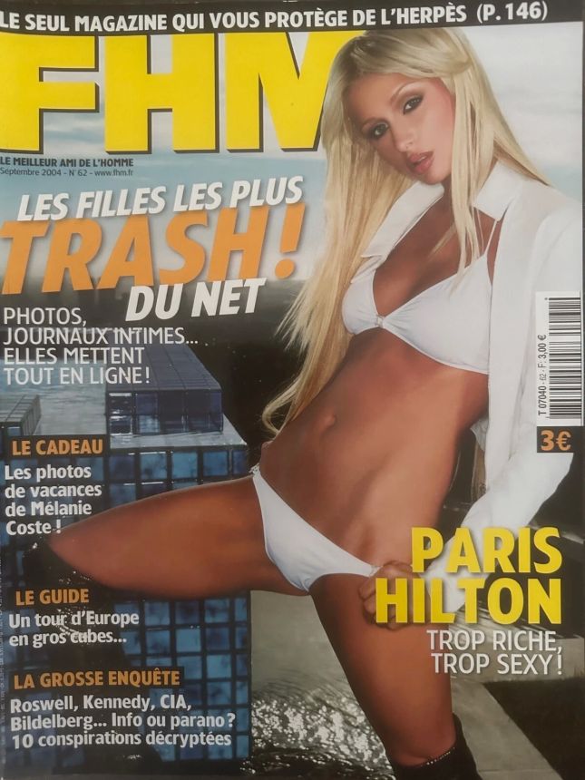 FHM FRANCE magazine side cover  September 2004