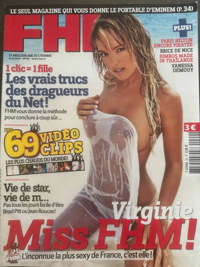 FHM FRANCE magazine side cover  April 2005