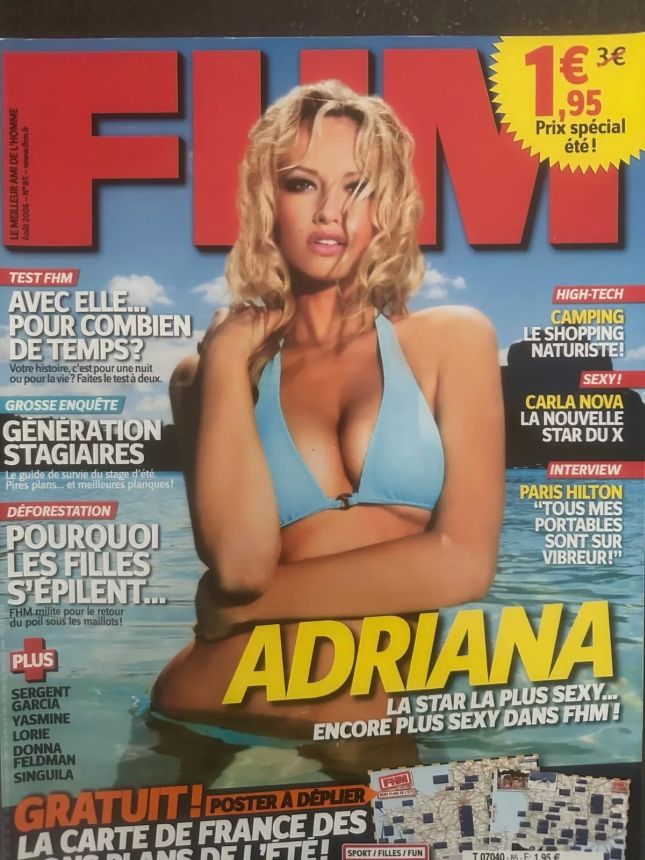 FHM FRANCE magazine side cover  August 2006