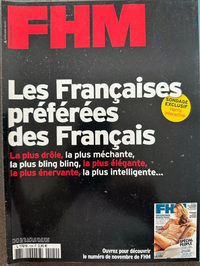 FHM FRANCE magazine side cover  November 2009